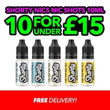 Nicotine Shots Nic Shots 10ml for E Liquid 9, 18mg or 20mg Salts by Shorty Nics