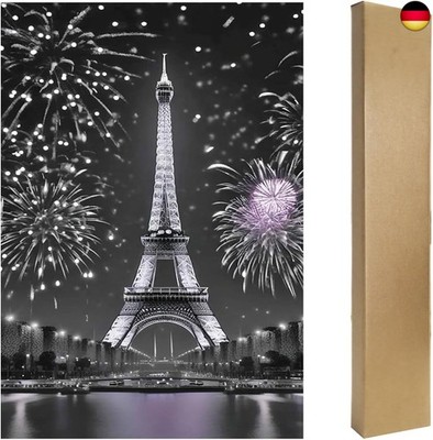 DCIDBEI Diamond Diamond Painting Eiffelturm Feuerwerk 40x50cm Strass Stickerei