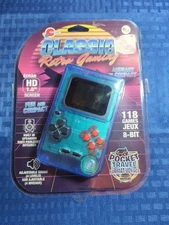 Ricochet 118 Classic Games Handheld Retro Video Game Console Player Clear & Blue