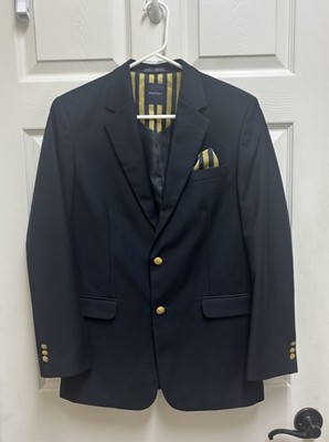 Nautica Boys Youth Size 18 Blazer Navy Blue Sports Coat Suit Jacket Gold Buttons