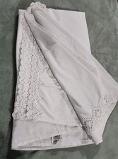 White 100% Cotton With Crochet Lace Bed Skirt 78 x 80” King Size 14” Drop