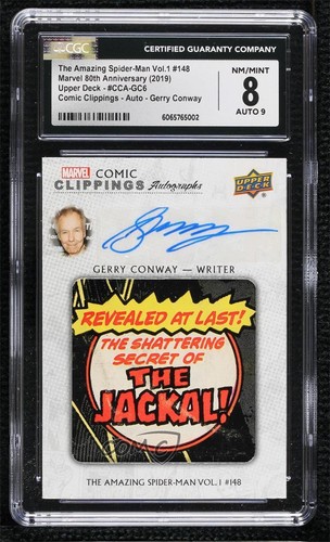 2019 Upper Deck Marvel 80th Anniversary Comic Clippings 5/10 CGC 8 Auto p1l