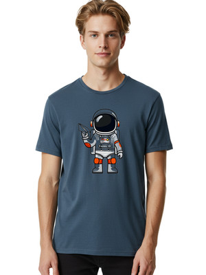 Astronaut-Paper-Plane-2 Mens Graphic Tee, 100% Cotton, Casual Summer Wear