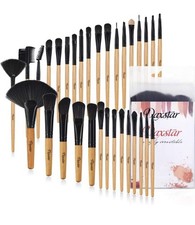 Makeup Brush Set 32 piece Make Up Brushes Tan and Black Handles