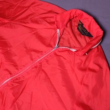 Sears Lightweight Windbreaker Jacket Small Red Hideaway Hood Vintage 70's era
