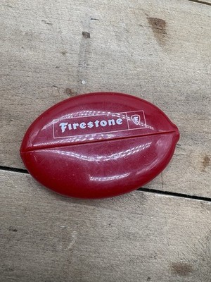 Vintage Firestone Red Vinyl Squeeze Coin Purse Tire Graphic 60s-70s Auto Promo