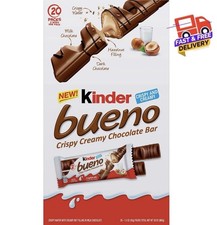 Kinder Bueno Milk Chocolate  Hazelnut Cream Candy Bar - 20 Packs , 2 Bars/ Pack