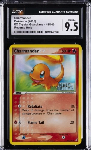 2006 POKEMON EX CRYSTAL GUARDIANS REVERSE HOLO #48 CHARMANDER CGC 9.5
