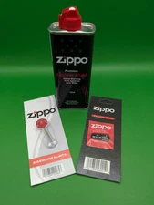 Zippo Lighter Consumables Set including Fluid, Flints & a Wick.