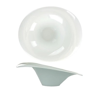 Vale White 12 oz Porcelain Sloped Edge Pasta/Salad Bowl