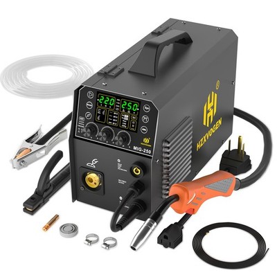 HZXVOGEN Aluminum MIG Welder 6 in 1,110/220V 250A Welding Machine & Helmet DIY