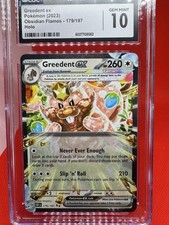 2023 Pokemon SV Obsidian Flames Greedent ex #179/197 Holo- CGC GEM MINT 10- TCG