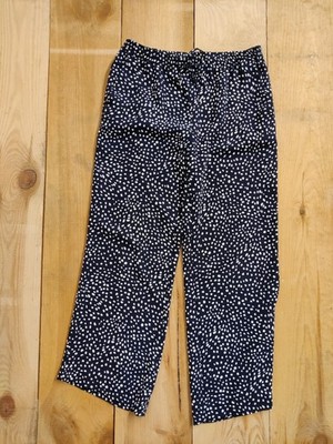 MAX MARA STUDIO SCHWARZ UK 10 HOSE GEPUNKTET ELASTISCH KORDELZUG WEITES BEIN DAMEN
