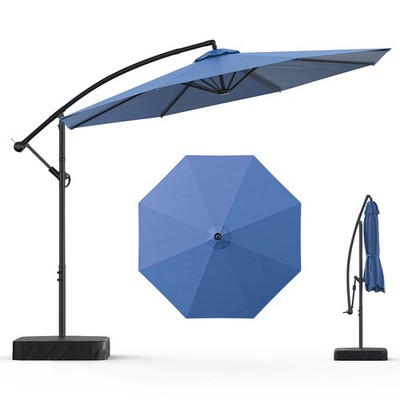 Outdoor 10ft Offset Umbrella with Stand   360° Swivel Cantilever Patio Shade