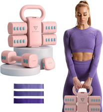 Manubri Regolabili 2 in 1 + Kettlebell Regolabile, Set Pesi Palestra per Donna, 