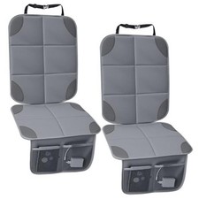 Pcs Car Seat Protector with Non-Slip Backing and Mesh Pockets 600d 2 Gray