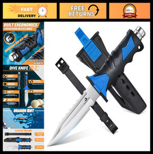 Scuba Diving Knife with Leg Straps  Sheath - Lightweight Stainless Steel Blade,
