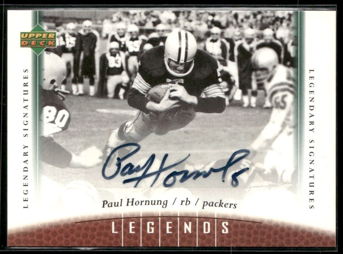 Paul Hornung Autographed Signed Green Bay Packers 2006 UD Legends LEGENDARY S AUTO PACKERS HOF! 