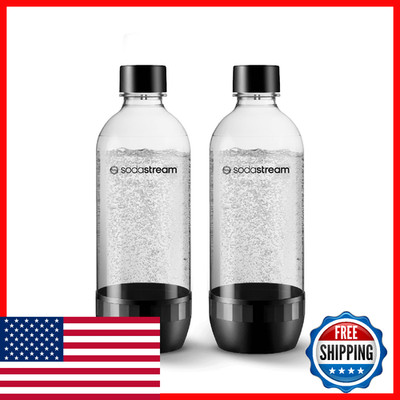 SodaStream 1L Classic DWS Carbonating Bottle Black Twinpack - Pack of 2