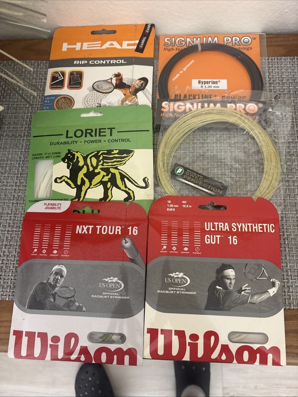 6 Sets Tennis Strings Wilson Prince Signum Pro Loriet Head 