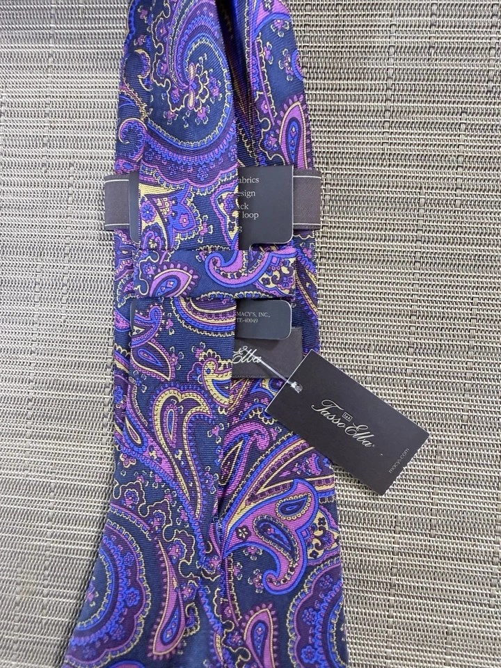 Tasso Elba мужской шелковый галстук «Berry» пейсли / совершенно новый с ярлыками - Изображение 2 из 4