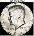 1965 KENNEDY HALF DOLLAR, 40 % SILVER, BEAUTIFUL  RARE  COIN, FAST SHIPPING