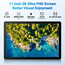 2026 Android 16 Tablet 11 Inch 30GB RAM 128GB ROM Widevine L1 WiFi 5/8MP Camera 3