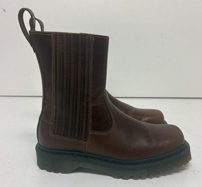 Dr. Martens Amaayah Lo Brown Leather Womens Side-Zip Boots US 9 EU