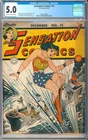 Sensation Comics #12 Nice Golden Age Wonder Woman Vintage DC Comic 1942 CGC 5.0