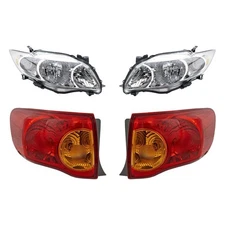 For Toyota Corolla 09-10 4-Piece Kit (Driver and Passenger Side Headlights,