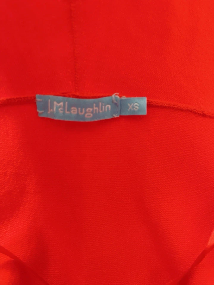 Cardigã J McLaughlin XS manga longa mistura de algodão aberto suéter laranja queimado - Imagem 4 de 4