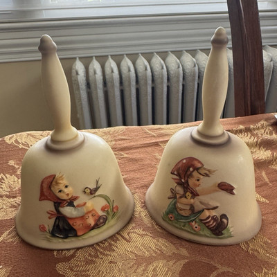Goebel Hummel Handcrafted Glazed Porcelain Annual Bells Set of 2 1979/1981