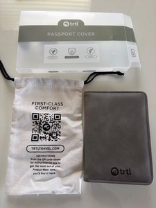 TRTL PASSPORT COVER Grey Vegan in Box Waterproof NEW