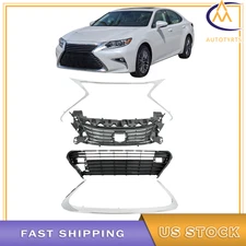 Grill Front Bumper Grille Molding Trim 4Pcs Set For Lexus ES300H ES350 2016-2018