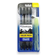 Oral-B Adult Toothbrushes with Charcoal Extract Cavity Defense, 4ct, New