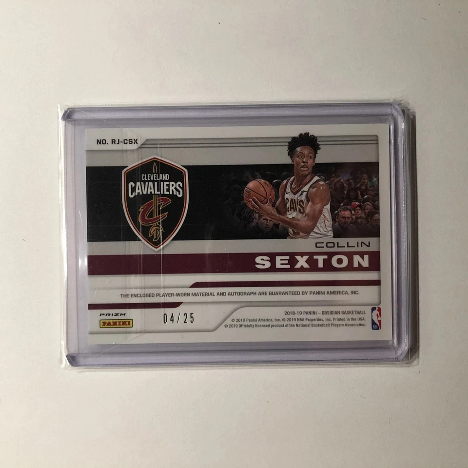 2018-19 Collin Sexton Panini Obsidian Rookie Patch Auto #RJ-CSX RPA Green #04/25 - Image 2 of 2