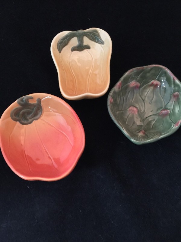 3 WILLIAMS SONOMA JARDIN POTAGER COLLECTION dipping bowls pepper/artichoke