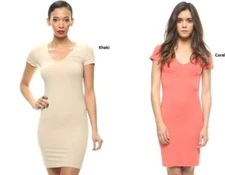 New Shortsleeve Stretch Vneck Bodycon Dress BD1893