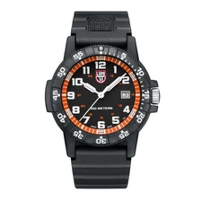 Luminox Men's 44mm Leatherback Sea Turtle Orange Black Dial Watch XS.0329.1