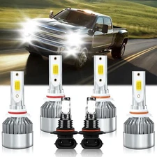 For Chevy Silverado 2500 2003-2004 LED Headlight Hi Lo Fog Light Bulb Combo Kit