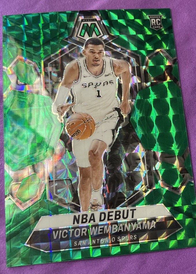 2023-24 Panini Mosaic Victor Wembanyama #257 Green Mosaic Prizm 