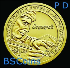 2017 P&D NATIVE AMERICAN Sequoyah Dollar 2 Coin set - In Stock - Ship TODAY!!