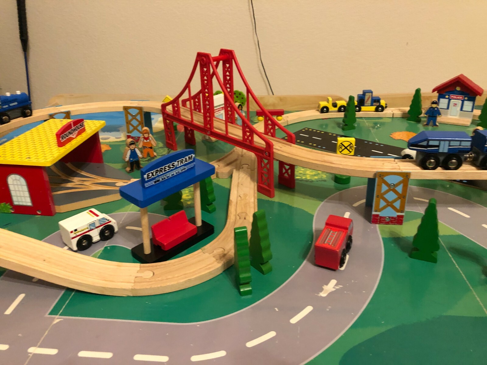 wooden toy train table