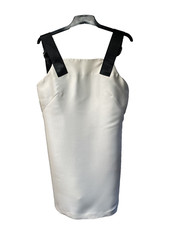 ASOS Dress Cream With Black Straps And Silver Buckles White Collection UK 12