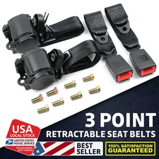 Replacement Universal 3 Point Seat Belts Retractable & Adjustable For Chevrolet