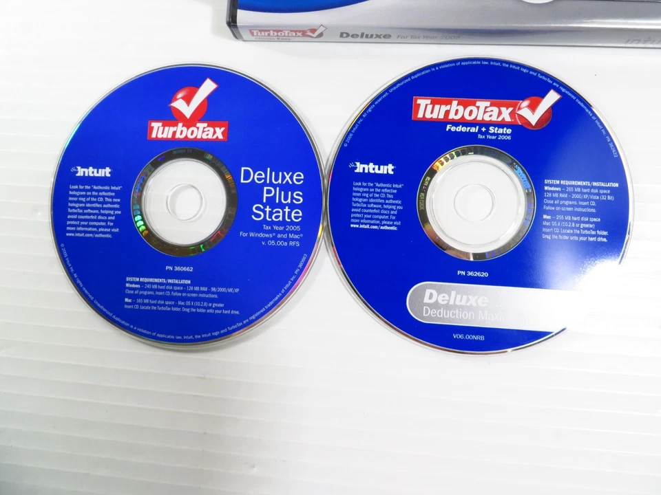 6 Pack TurboTax Deluxe for Win/Mac Federal State Intuit: 05, 06, 08, 09, 10, 13 - Image 3 of 3