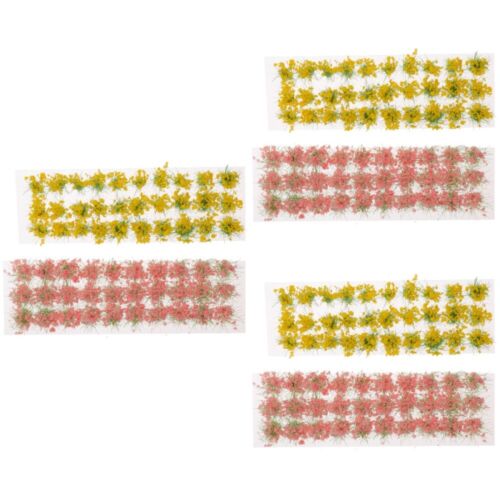  6 Blatt selbstklebend bunte Blumencluster Kunststoff Miniaturen - Bild 1 von 12