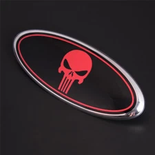 9" Inch Red Punisher Oval Front Grille Emblem or Tailgate for 2004-2014 F-150