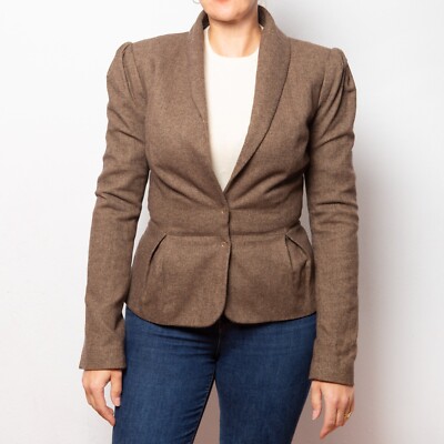 ELISABETTA FRANCHI Fitted Wool Blazer Equestrian Jacket Made in Italy IT 44