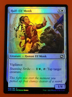 1x Half-Elf Monk | FOIL | Forgotten Realms | MTG Magic Cards
